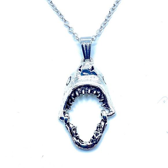 Silver Shark Pendant Necklace - Picture 1 of 7